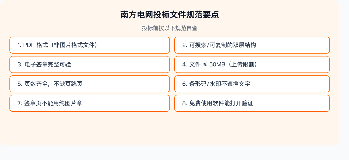 南方电网投标规范要点