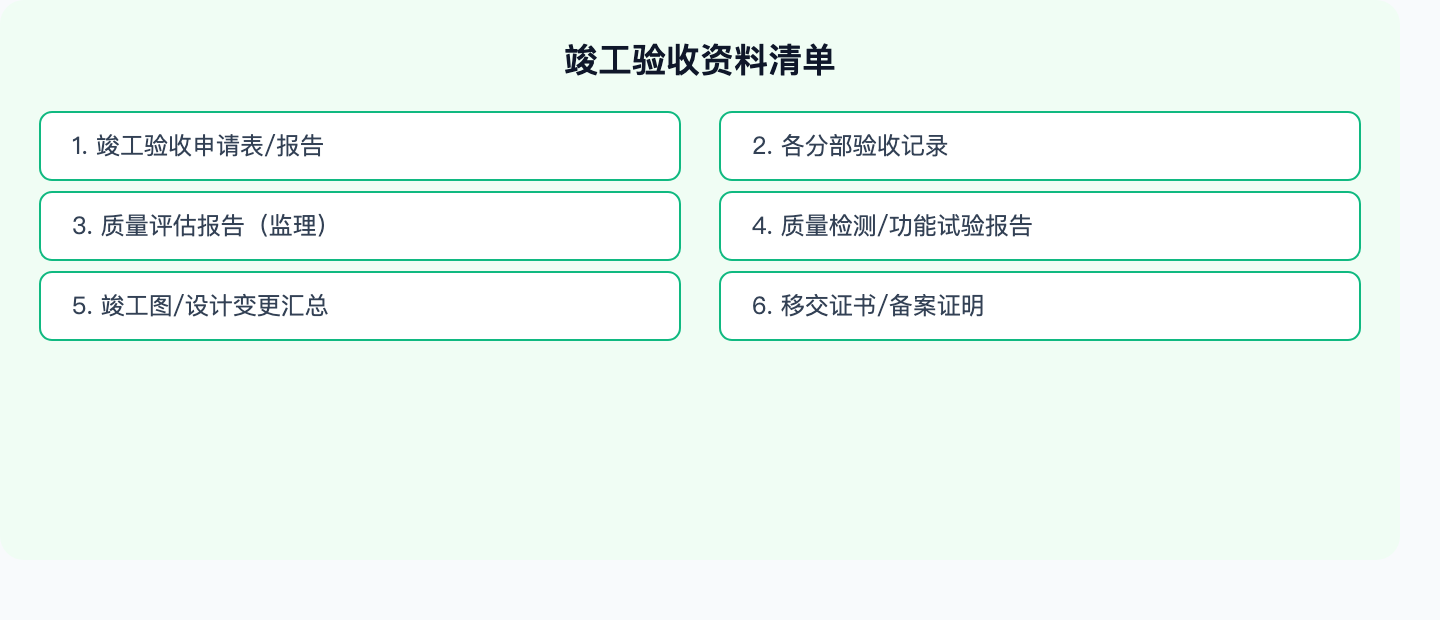 竣工验收资料清单
